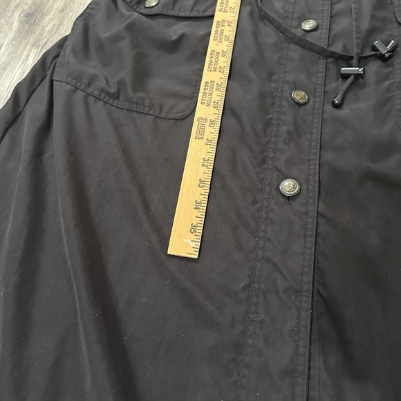 Vintage Travel Smith Womens Trench Coat Size M Black Hooded Water Resistant Bag - Picture 11 of 13